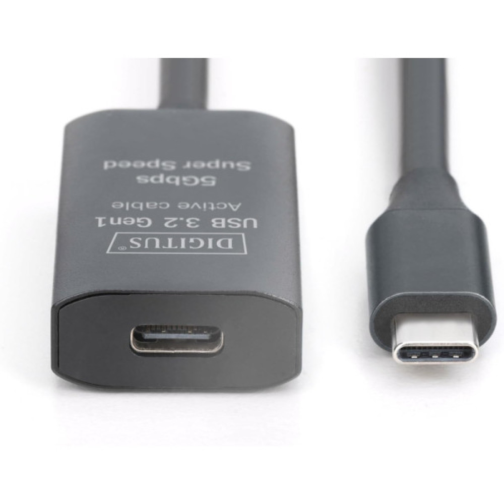Подовжувач DIGITUS USB 3.2 Gen1 Active Cable 5G, C/M-C/F, 5м, чорний