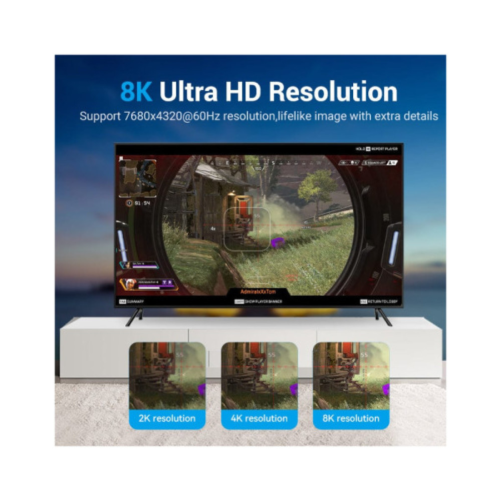 Кабель мультимедійний DisplayPort M to DisplayPort M 2.0m black Vention (HCCBH)