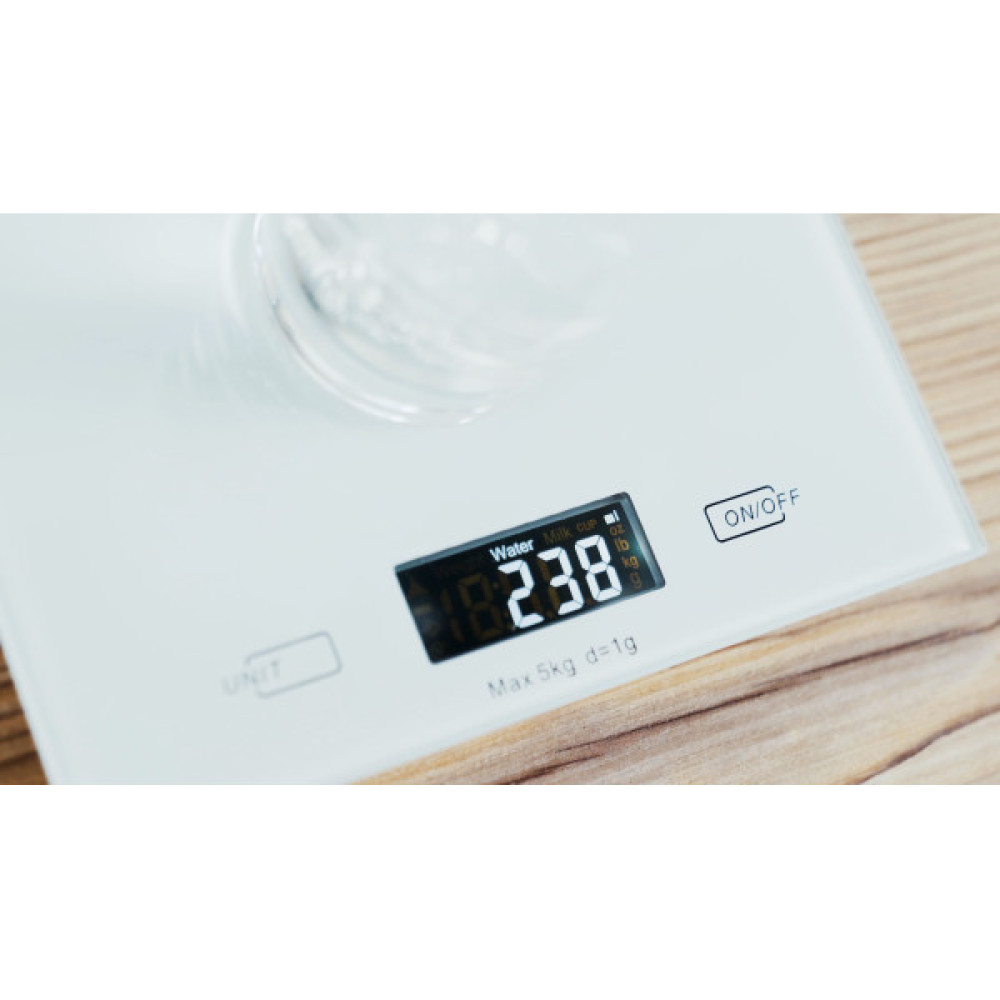 Ваги ARDESTO кухонні, 5кг, AAAx2 в комплекті, скло, білий