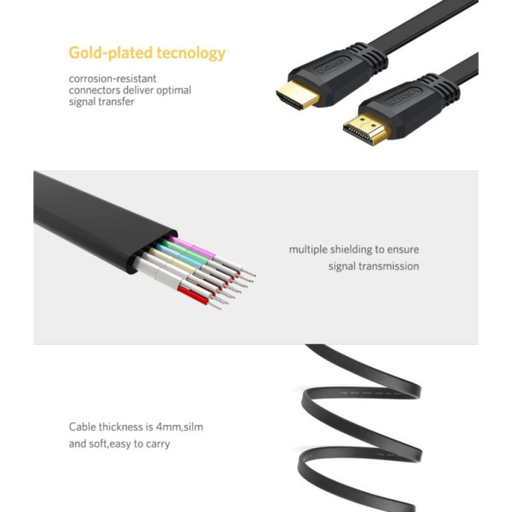 Кабель мультимедійний HDMI M to HDMI M 2.0m V2.0 4K black Ugreen (UGR-70159)
