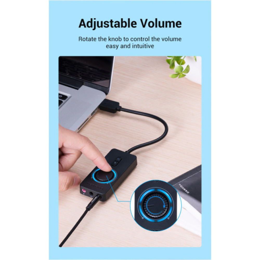Звукова плата Vention Audio USB 3х3,5mm jack 0.15m Volume Control (CDRBB)