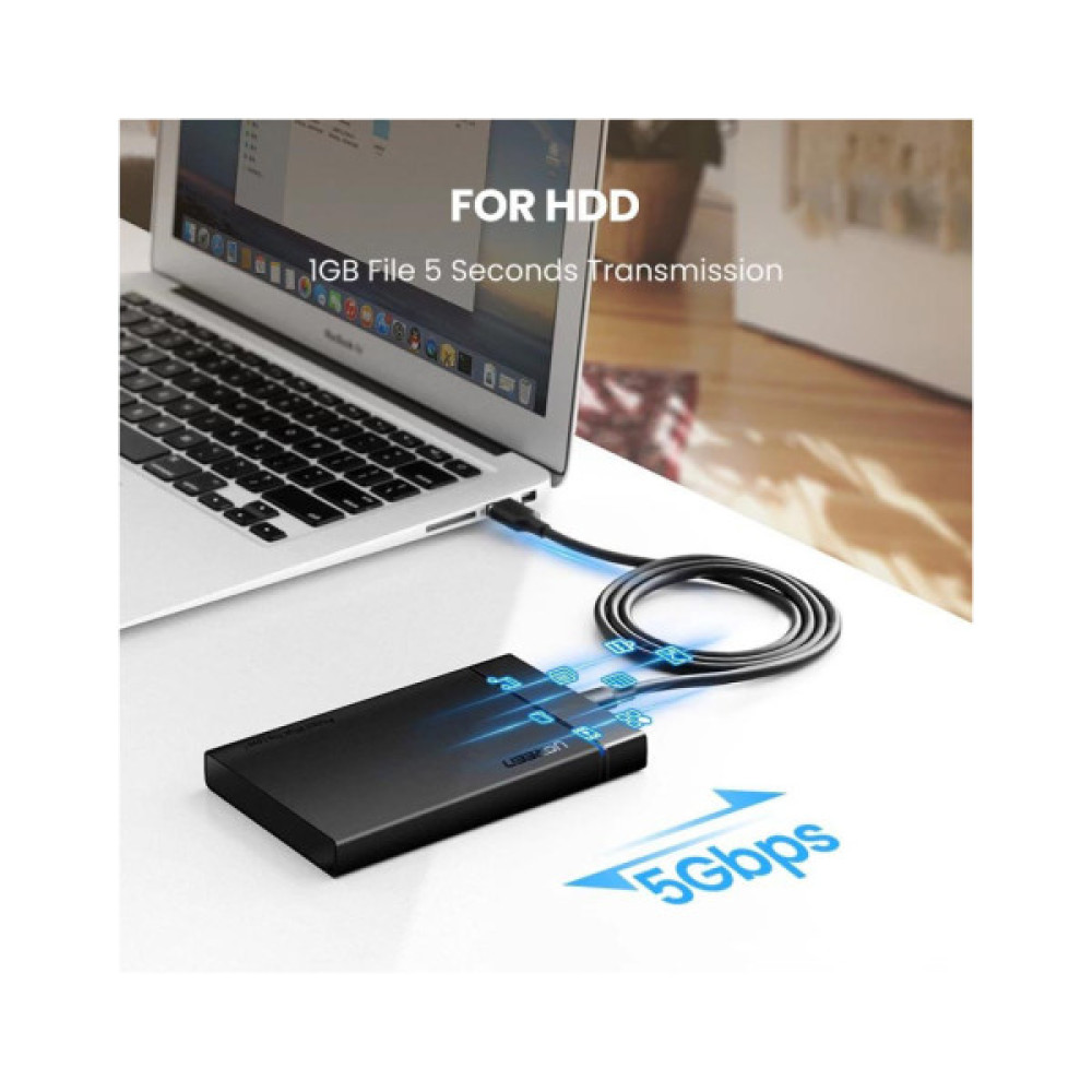 Дата кабель USB 3.0 AM to USB-C 0.5m 3A US184 black Ugreen (20881)