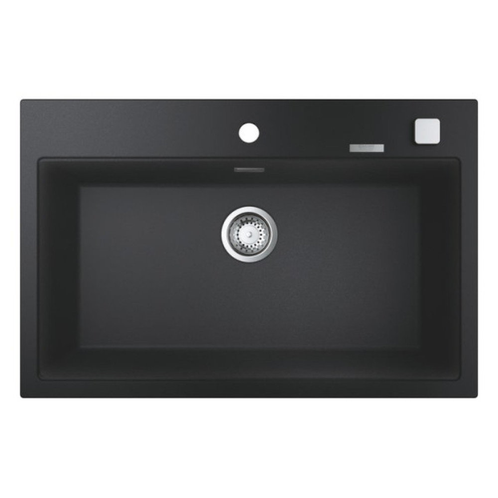 Мийка кухонна Grohe K700, граніт, прямокут., без крила, 780x510x220мм, чаша - 1, врізна, чорний граніт
