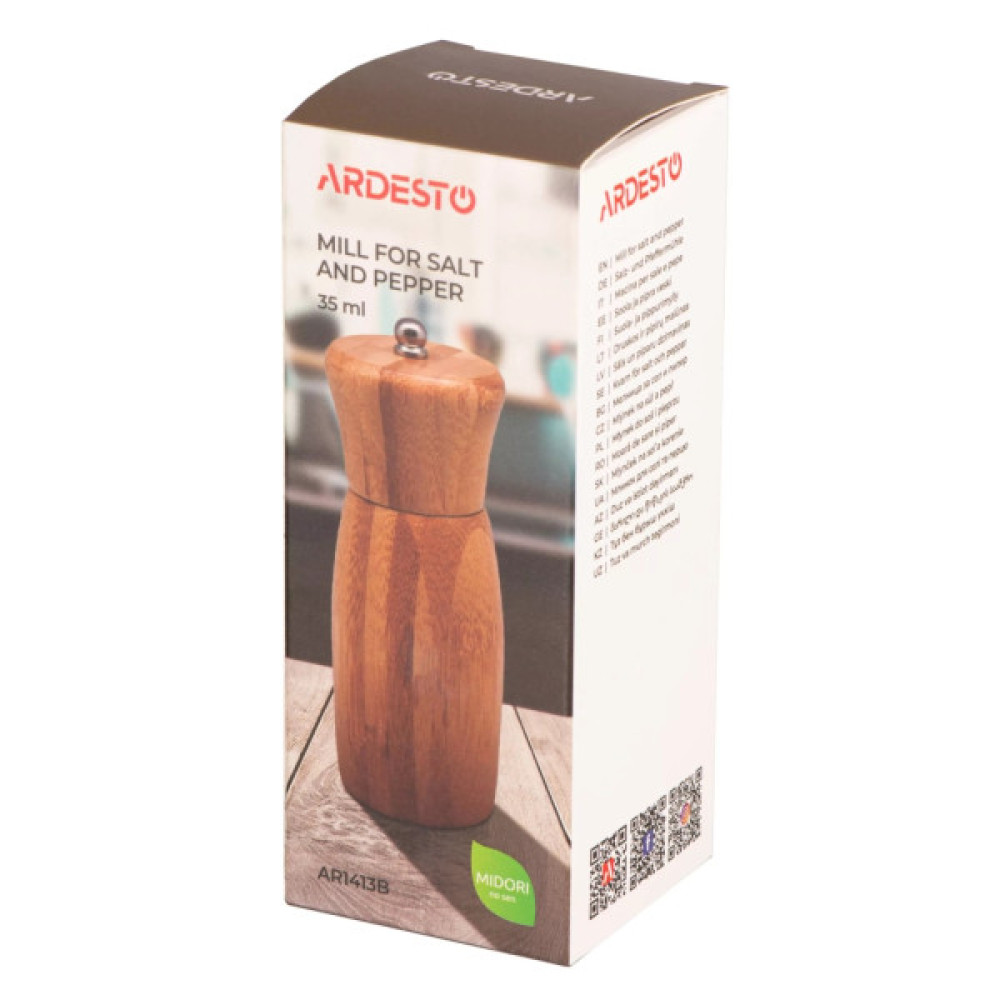 Млинок для спецій ARDESTO Midori, 35мл, бамбук, нержавіюча сталь (AR1413B)