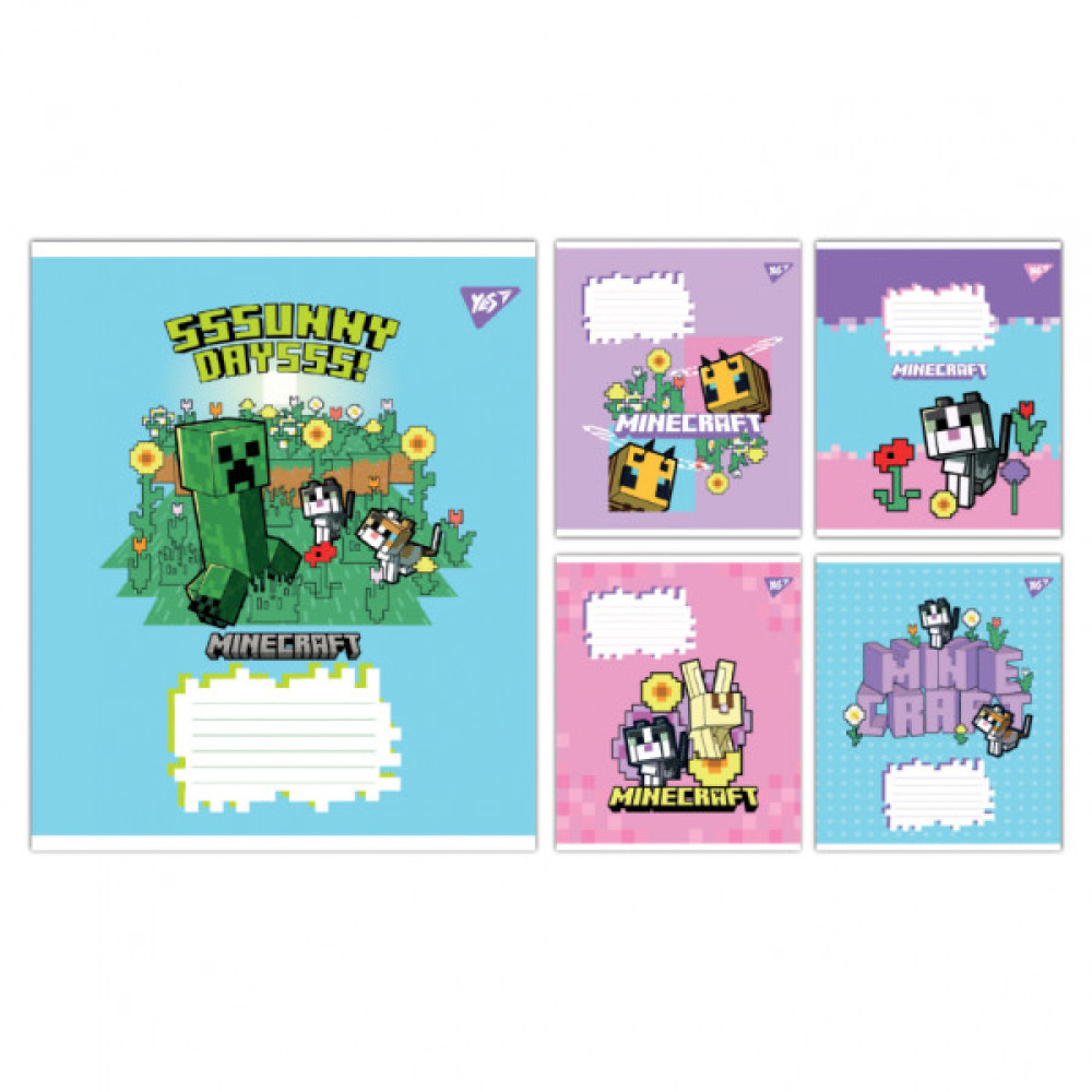 Зошит Yes Minecraft Flowers А5 12 аркушів лінія (767584)