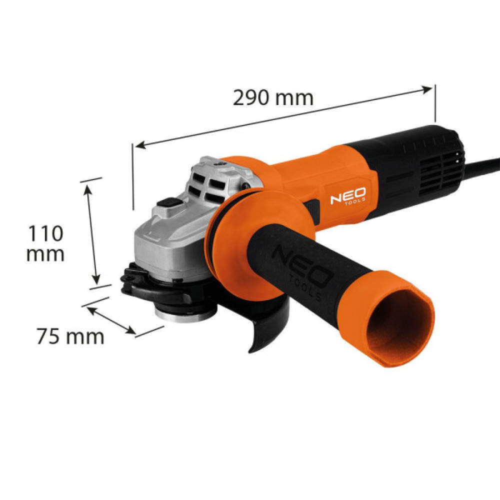 Шліфмашина кутова Neo Tools 125мм 1000Вт 12000об/хв 2.0кг