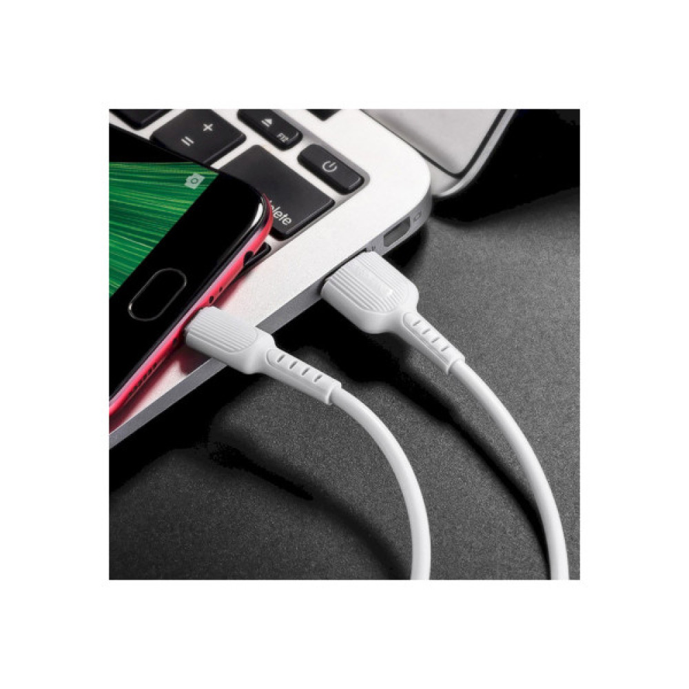 Дата кабель USB 2.0 AM to Micro 5P 1.0m 2A PVC BX16 white BOROFONE (6957531099482)