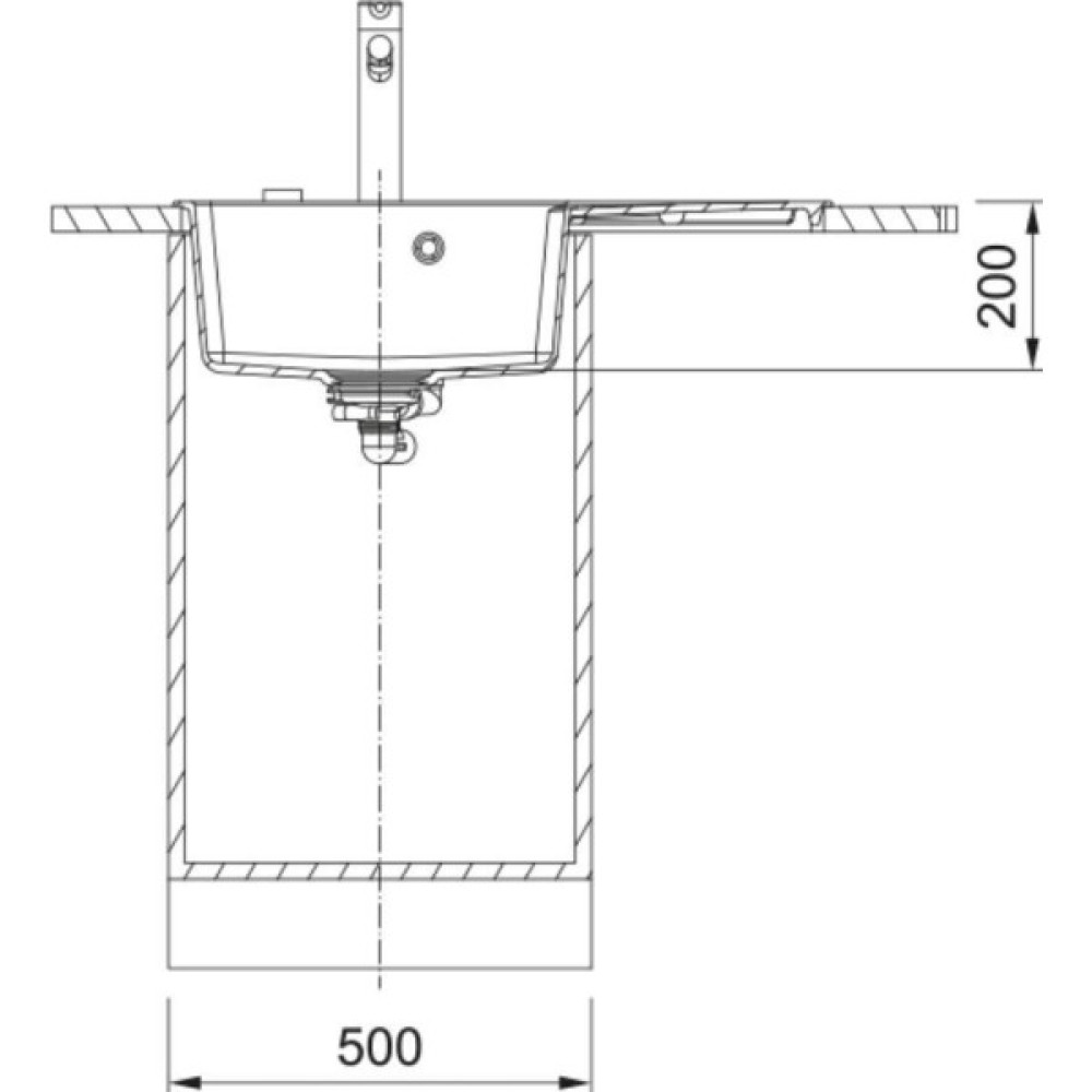 Мийка кухонна Franke Centro, фраграніт, прямокутник, з крилом справа, 780х500х200мм, чаша - 1, врізна, CNG 611-78 TL, бежевий
