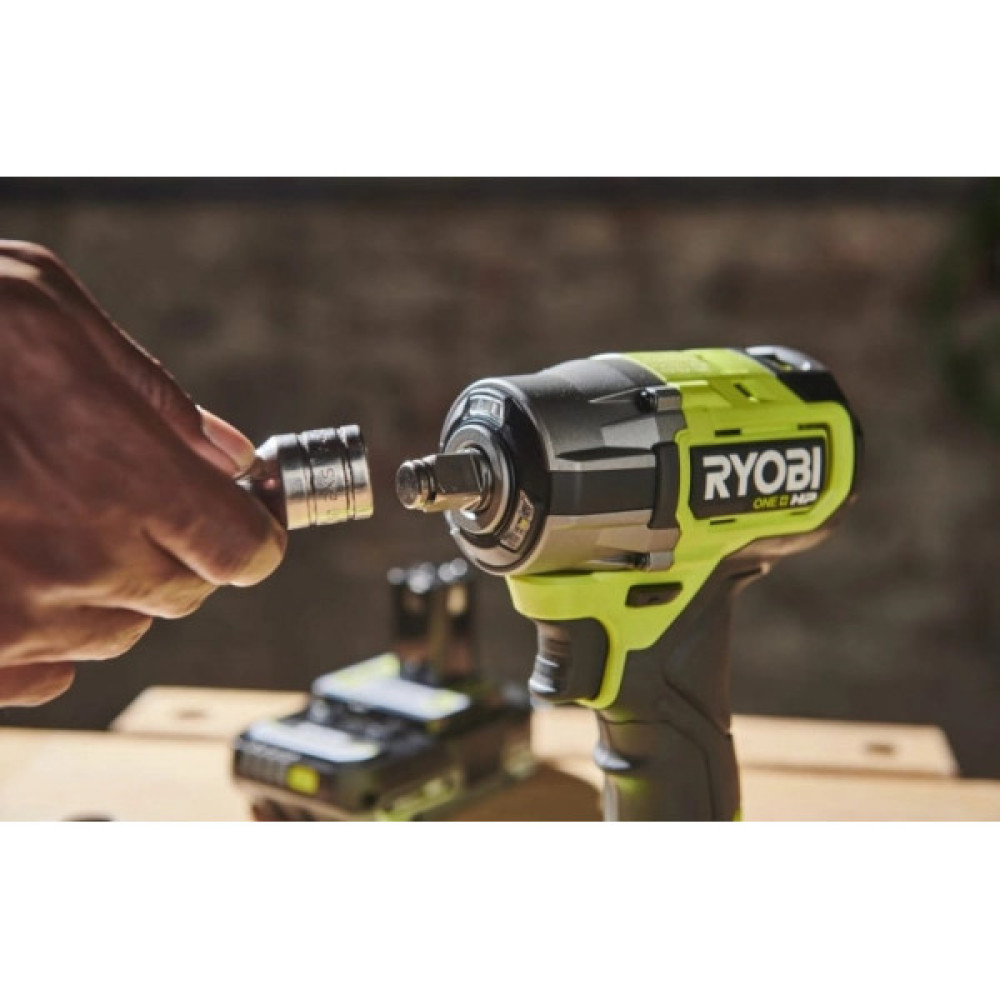 Гайковерт ударний акумуляторний Ryobi ONE+ HP RIW18C-0 18В 450Нм 2800об/хв 1/2" 4 швидкості 1.2кг без АКБ та ЗП