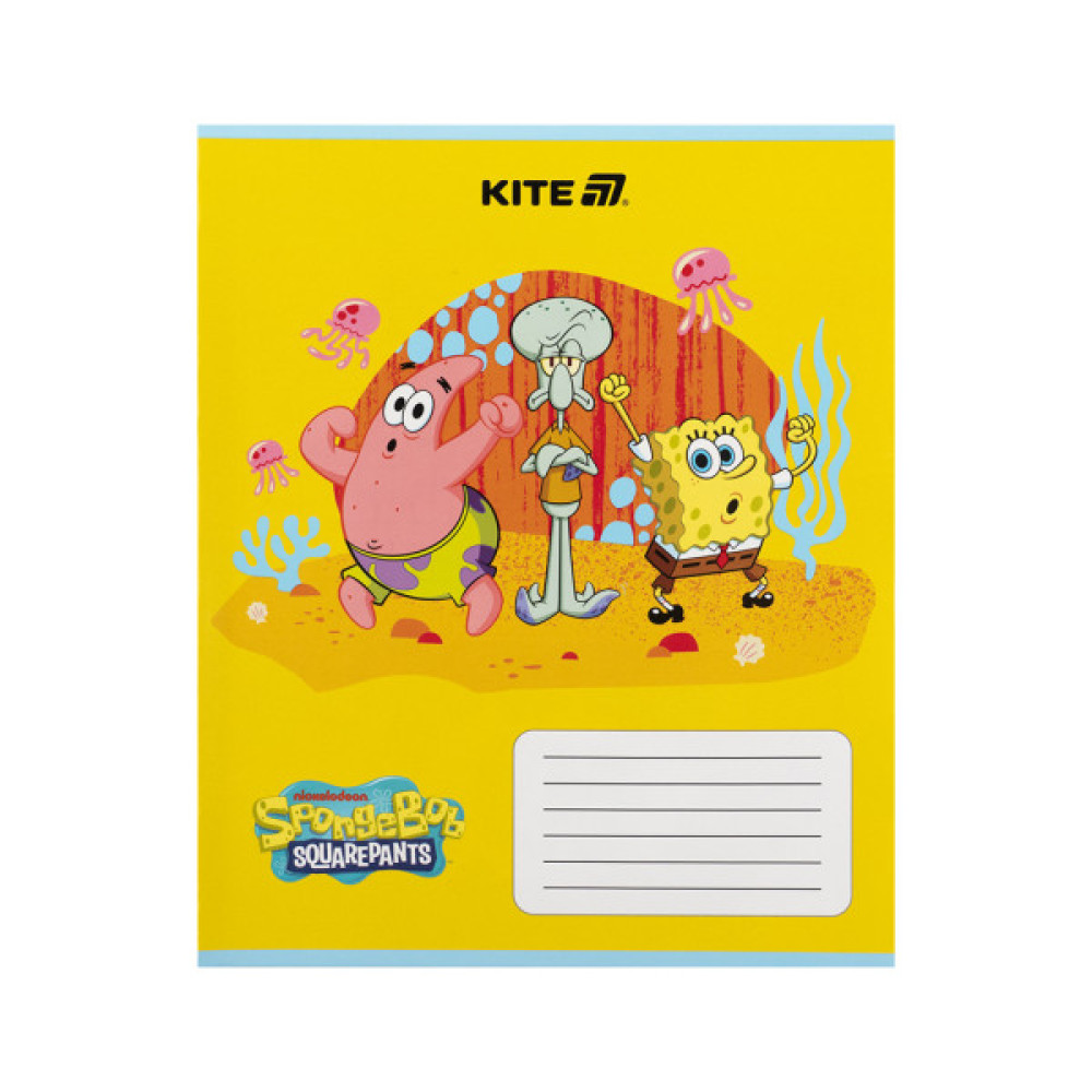 Зошит Kite SpongeBob SquarePants, 12 аркушів, коса лінія (SB25-235)