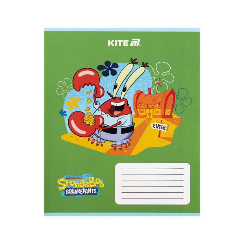 Зошит Kite SpongeBob SquarePants, 12 аркушів, коса лінія (SB25-235)