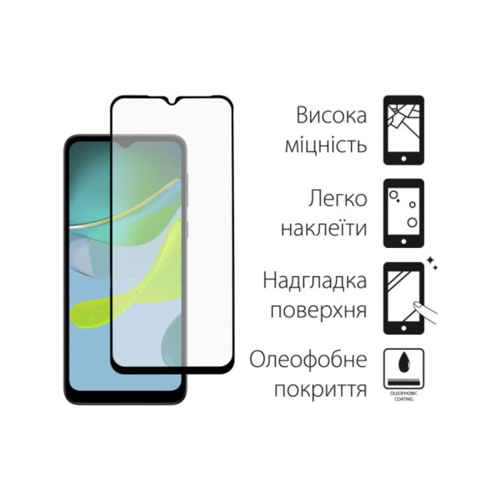 Скло захисне Dengos Full Glue Motorola E13/E20 (black) (TGFG-282)