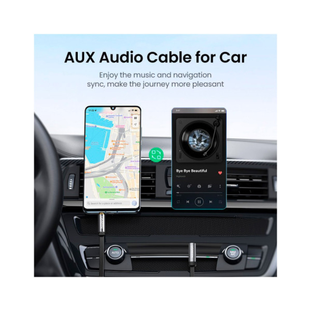 Кабель мультимедійний 3.5mm M to 3.5mm M 0.5m AV119 black Ugreen (10732)