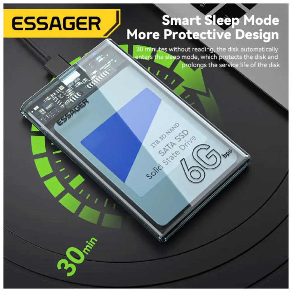 Кишеня зовнішня Essager HDD Space SATA 3.0 Hard Drive 2.5 inch Enclosure (EYPS0-XZ20-P)