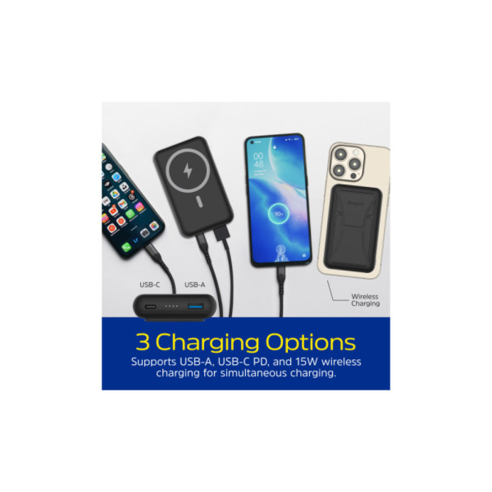Батарея універсальна Energizer Magnetic Wireless 10000mAh 22.5W PD USB-A, USB-C In/Out, Black (QM10002PQ)