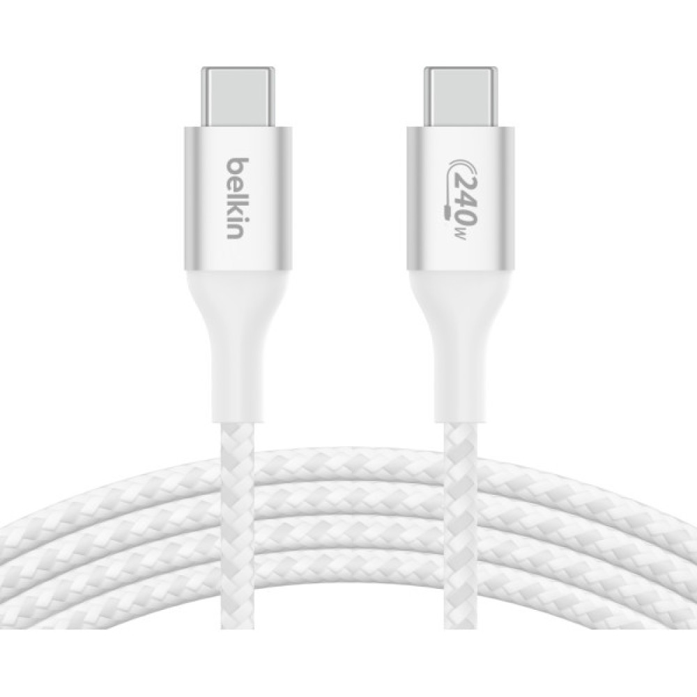 Дата кабель USB-C to USB-C 2.0m 240W white Belkin (CAB015BT2MWH)