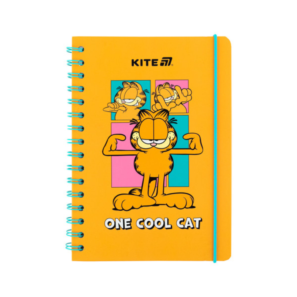 Блокнот Kite на спіралі A5 Garfield , 80 аркушів, клітинка (GF25-190)