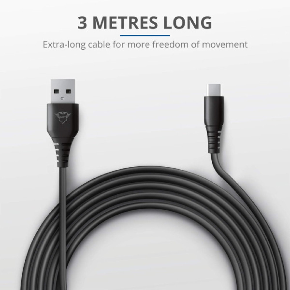 Дата кабель USB 2.0 AM to USB-C 3.0m GXT 226 for PS5 black Trust (24168_TRUST)