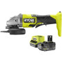 Шліфмашина кутова акумуляторна Ryobi ONE+ НР RAG18X-1C40S 125мм 18В 1х4А·год 9200об·хв 2.1кг сумка Шліфмашина кутова акумуляторна Ryobi ONE+ НР RAG18X-1C40S 125мм 18В 1х4А·год 9200об·хв 2.1кг сумка