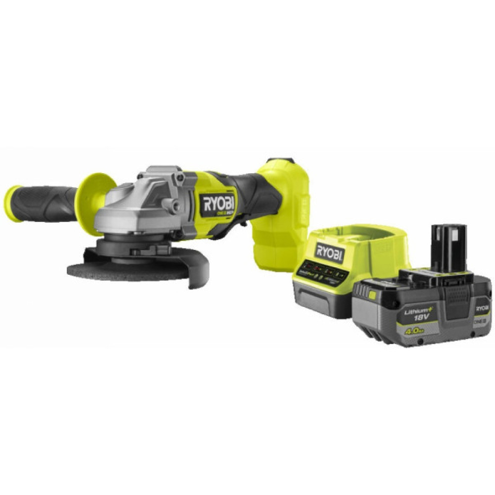 Шліфмашина кутова акумуляторна Ryobi ONE+ НР RAG18X-1C40S 125мм 18В 1х4А·год 9200об·хв 2.1кг сумка