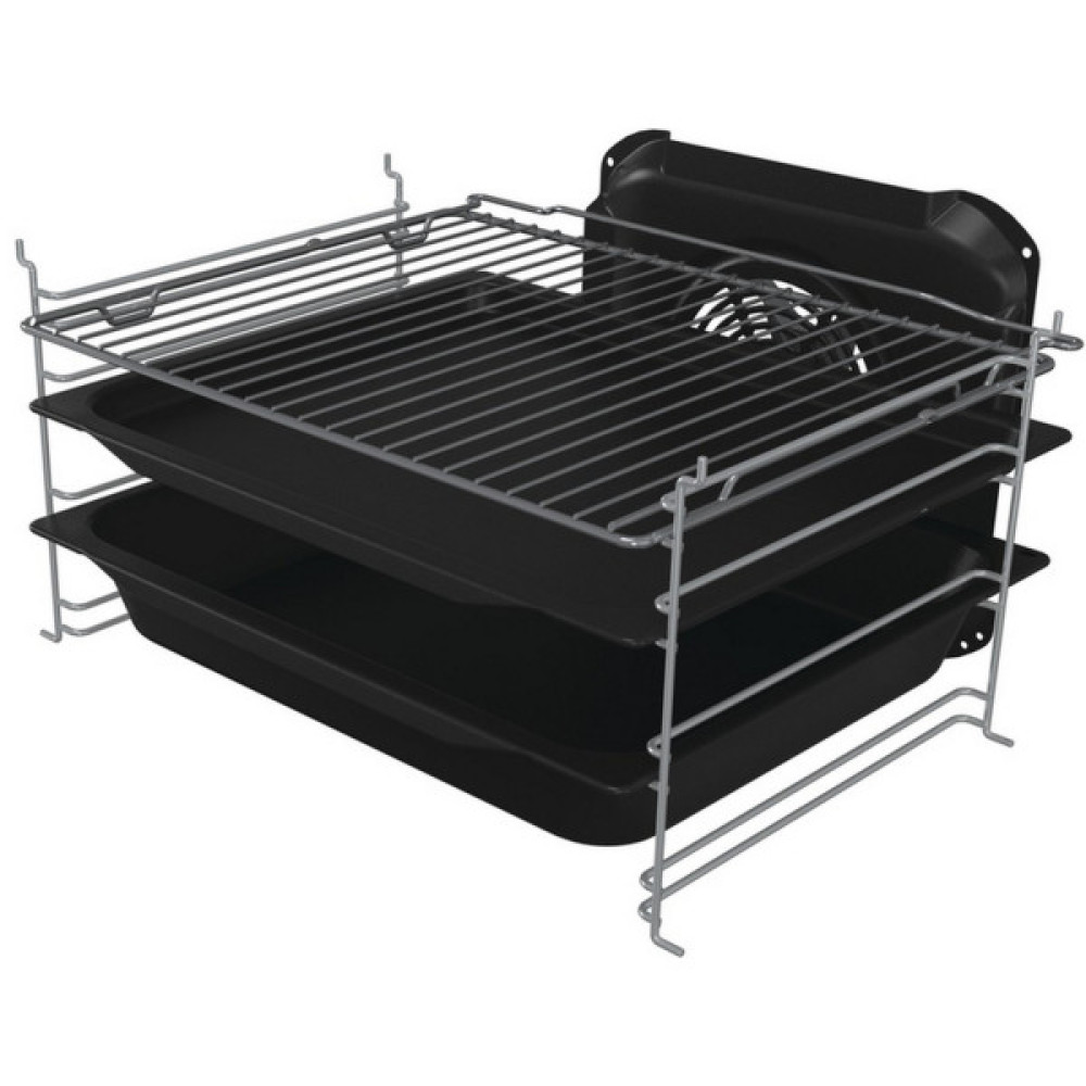 Плита Gorenje комбінована, 70л, 50x60см, дисплей, чавун, чорний