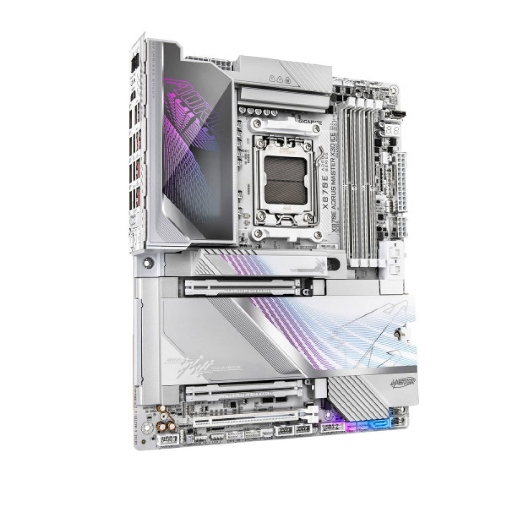 Материнська плата GIGABYTE X870E A MASTER X3D ICE sAM5 X870 4xDDR5 M.2 Wi-Fi BT HDMI DP ATX