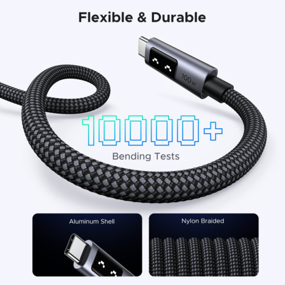 Дата кабель USB-C to USB-C 2.0m PD 100W L509 black Ugreen (35512)