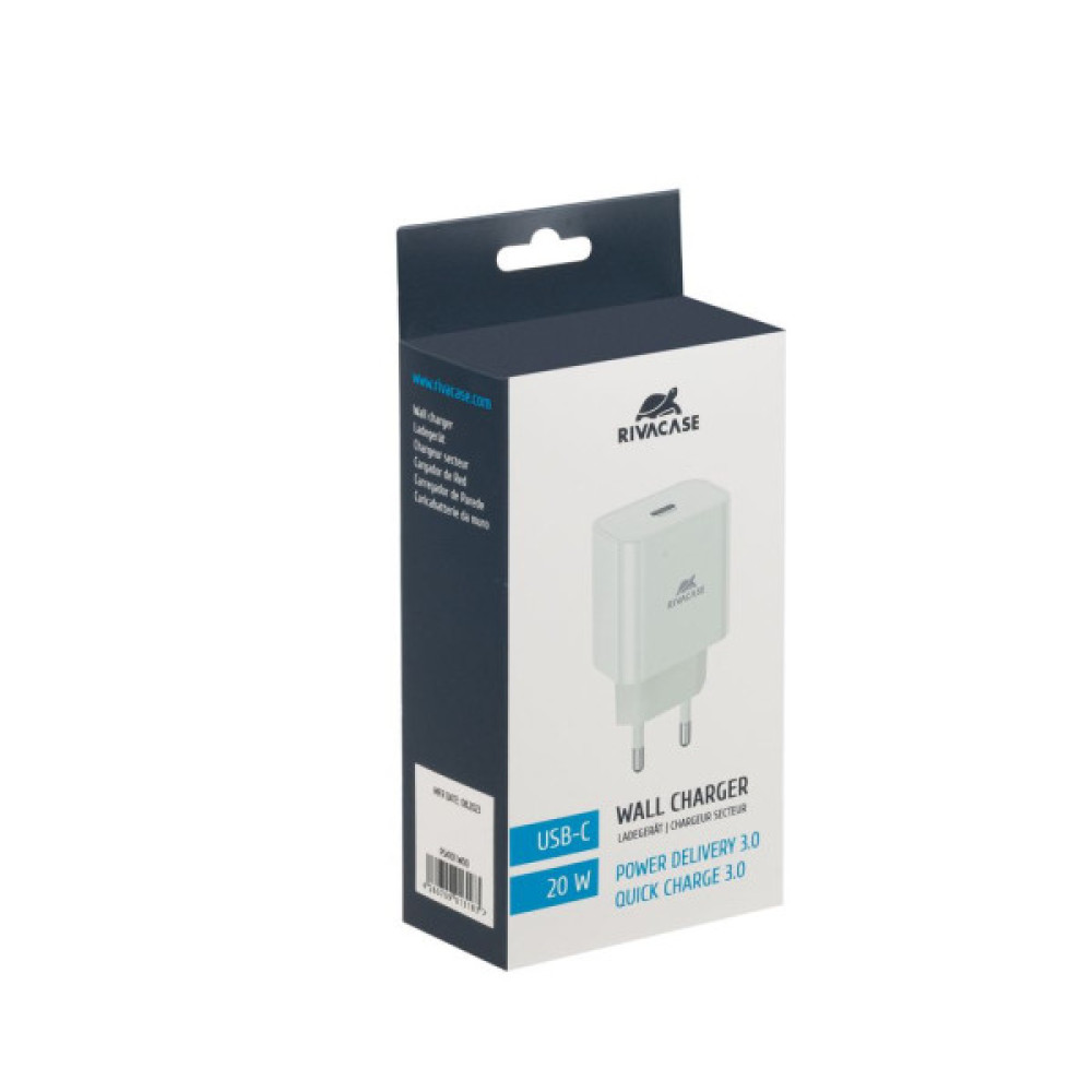 Зарядний пристрій RivaCase 1xUSB Type-C PD 20 Вт white (PS4101 W00 (White))