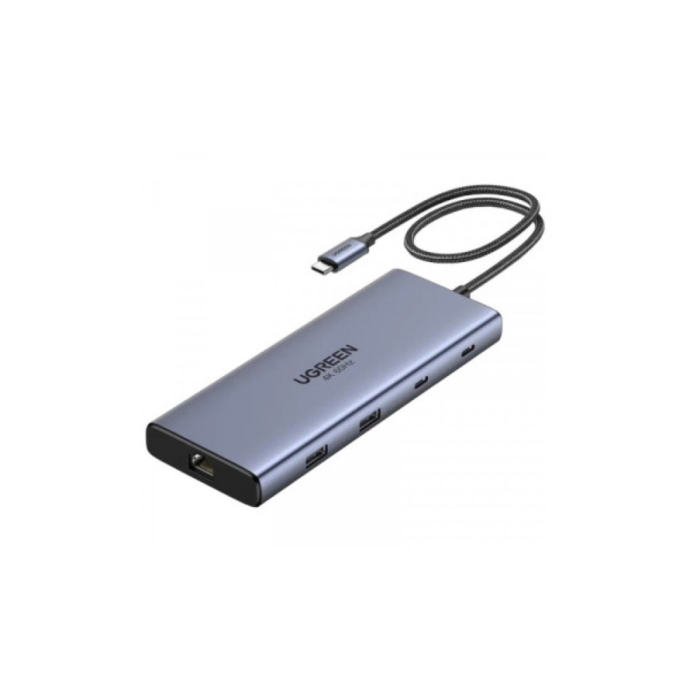 Порт-реплікатор UGREEN Dock CM639 USB3.2 Type-C --> HDMIx2, 60Hz/2xUSB-A/2xUSB-C 3.2/ RJ45/SD/TF/PD 100W (45380)