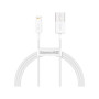 Дата кабель USB 2.0 AM to Lightning 1.0m 2.4A white Baseus (CALYS-A02)