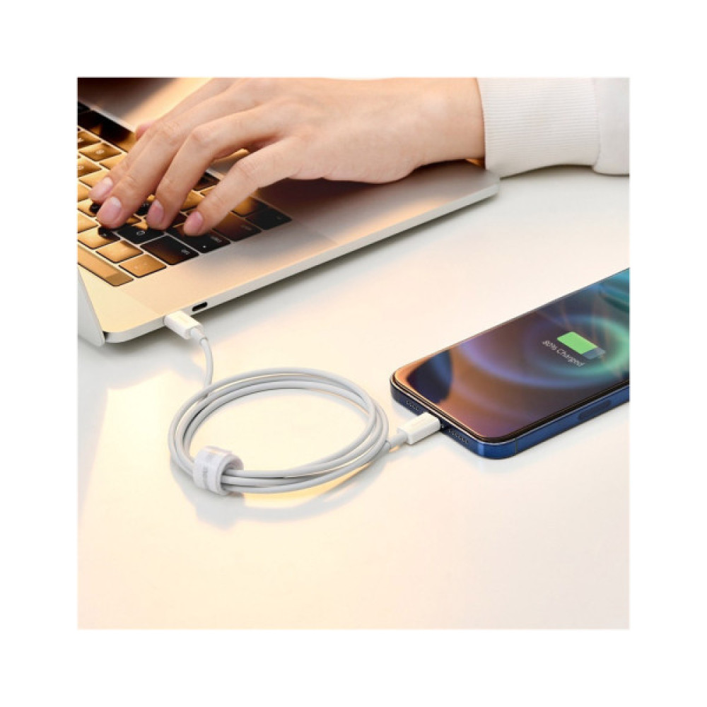 Дата кабель USB 2.0 AM to Lightning 1.0m 2.4A white Baseus (CALYS-A02)