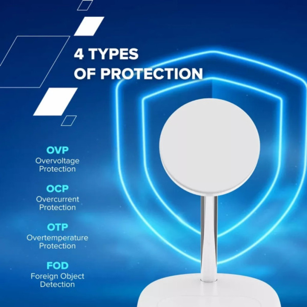 Зарядний пристрій Canyon wireless charger WCS-205 15W Qi2 2in1 w/o adapter White (CNS-WCS205WW/A)