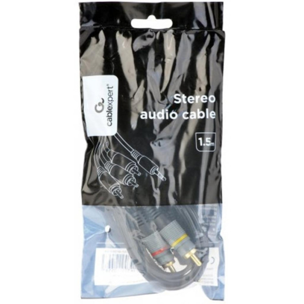 Кабель мультимедійний 3.5mm M to 3xRCA M 1.5m (4pin) AV Cablexpert (CCAP-4P3R-1.5M)