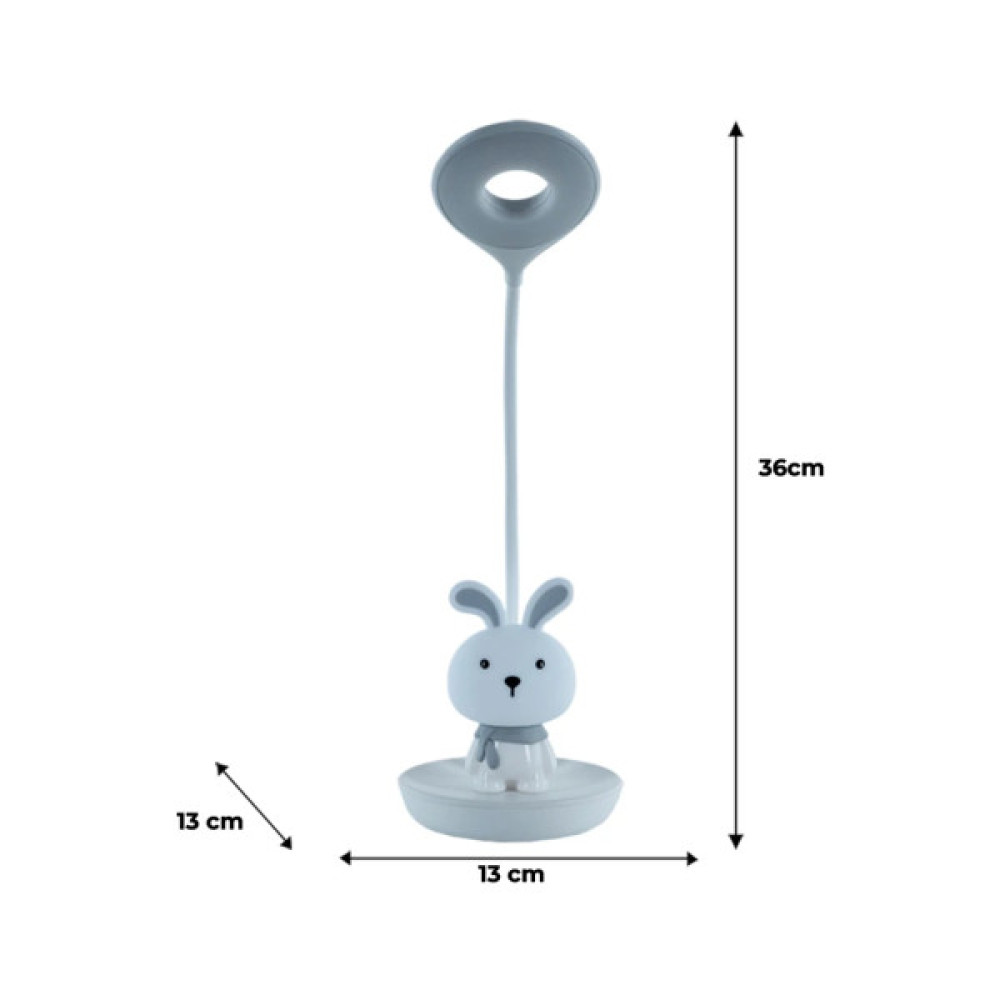 Настільна лампа Kite Bunny LED з акумулятором, біла (K24-492-1-1)