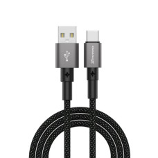 Дата кабель USB 2.0 AM to USB-C 1.0m 3A nylon black Grand-X (PC-08B)