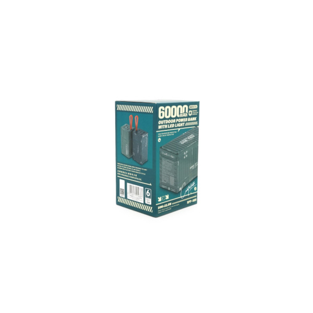 Батарея універсальна Remax 60000mAh, PD/20W, QC/22.5W, Gray (RPP-609G)