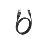 Дата кабель USB 2.0 AM to Lightning 1.2m 2.4A nylon light indicator U93 black HOCO (6931474732132)