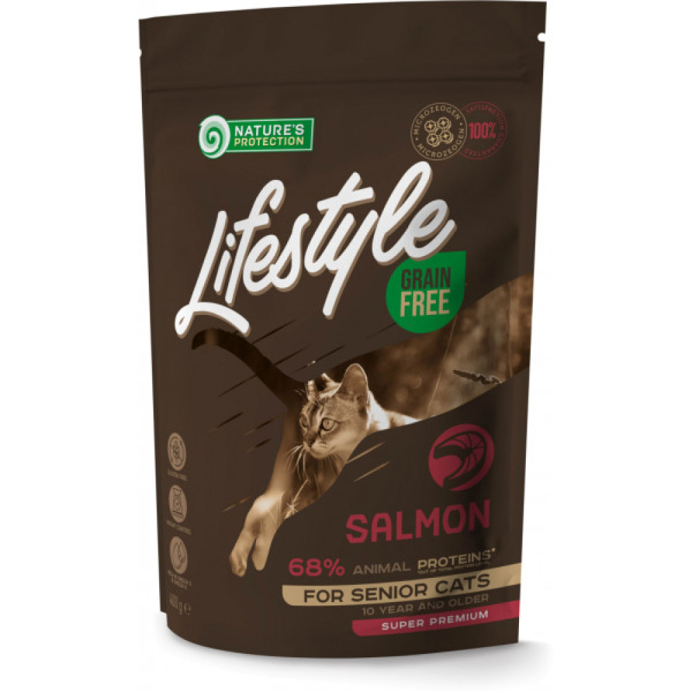 Сухий корм для кішок Nature's Protection Lifestyle Grain Free Salmon Senior Cat 400 г (NPLS45955)