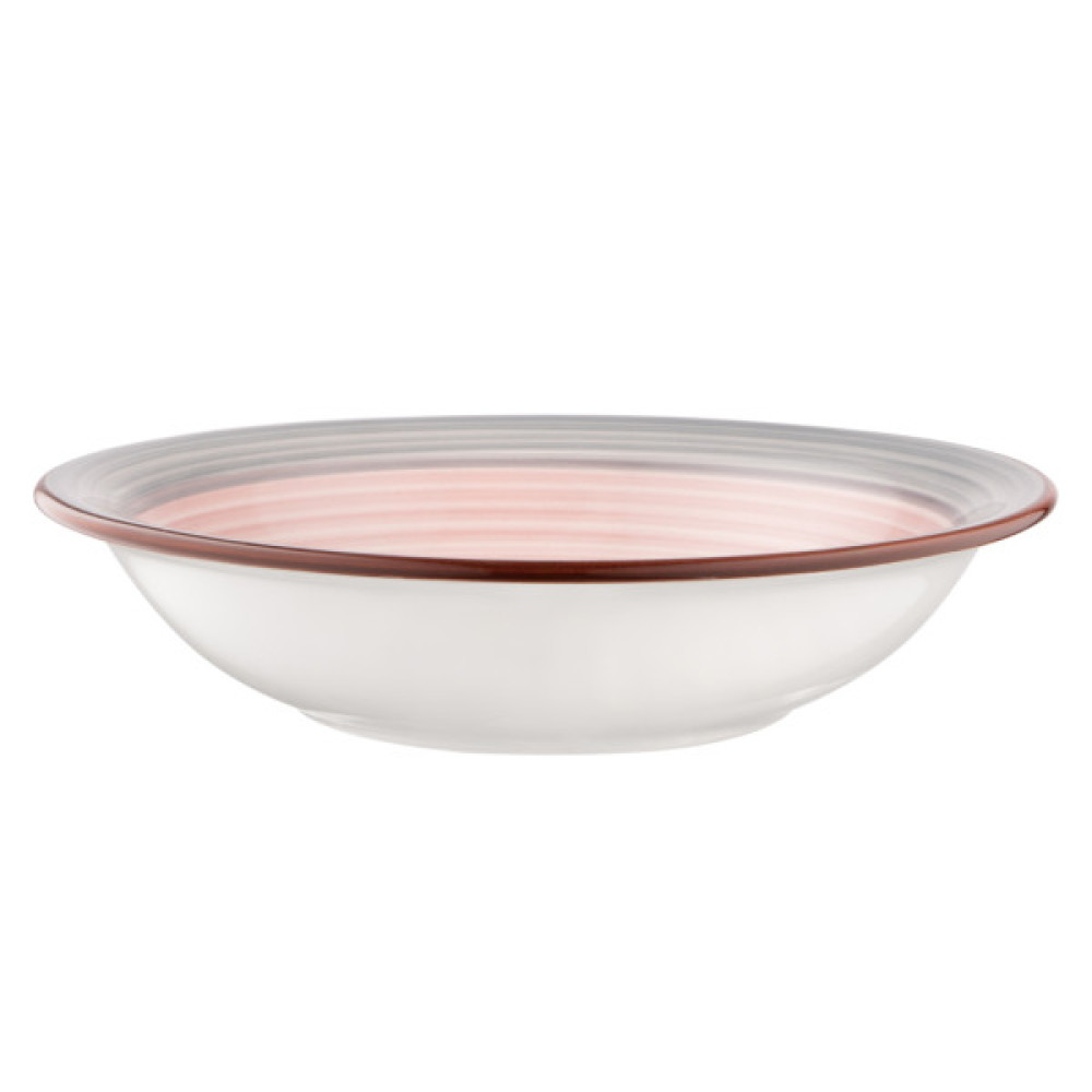 Тарілка Ardesto Salerno, 680мл, 21см, кераміка, сірий/рожевий (AR1121SP)