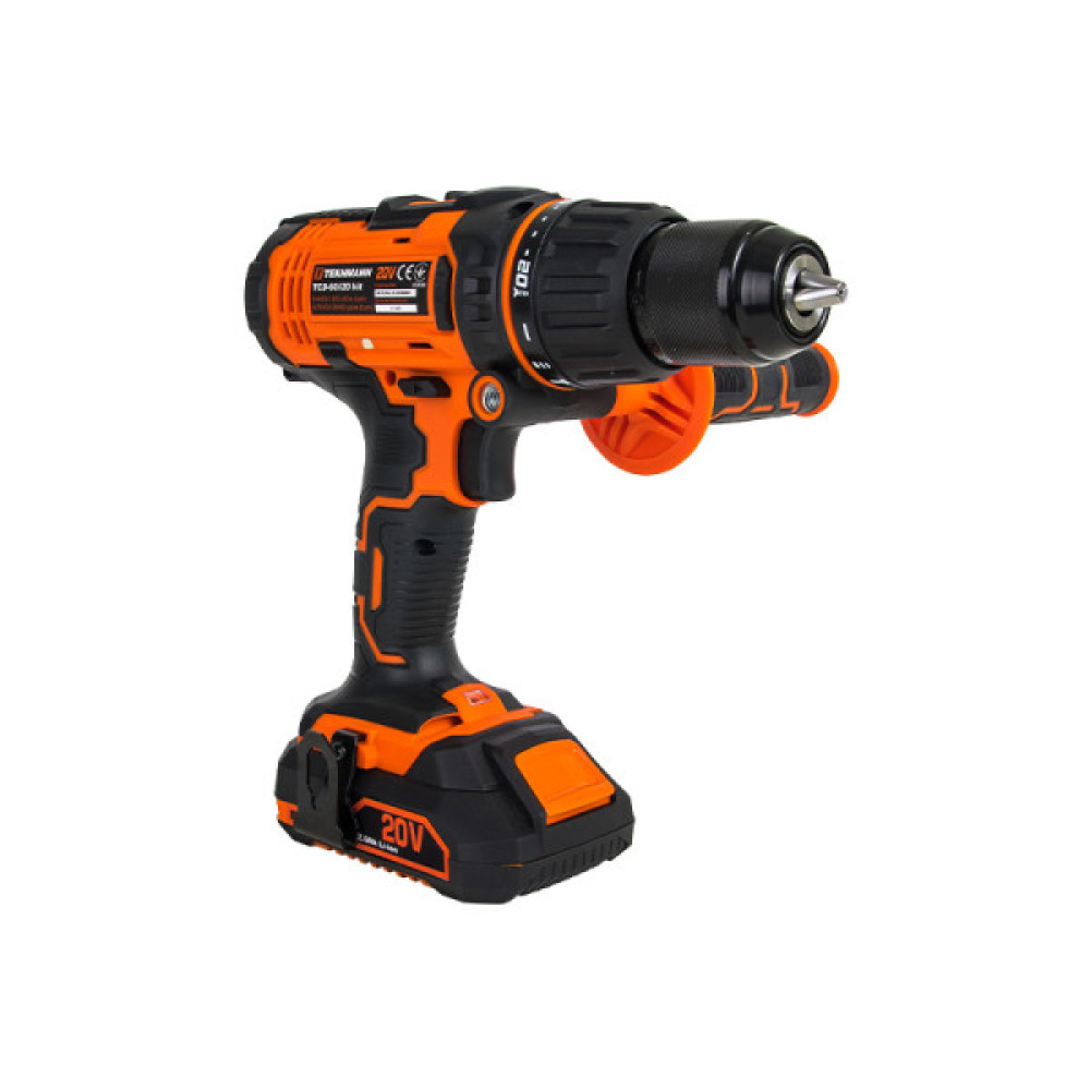 Шурупокрут-дриль ударний акумуляторний Tekhmann TCD-60/i20 kit 20В 1x2А·год 60Нм 440·1650об·хв 1.55кг