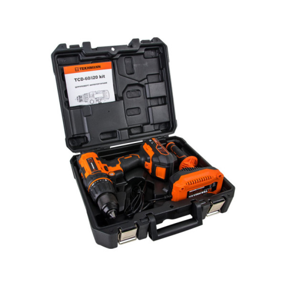 Шурупокрут-дриль ударний акумуляторний Tekhmann TCD-60/i20 kit 20В 1x2А·год 60Нм 440·1650об·хв 1.55кг
