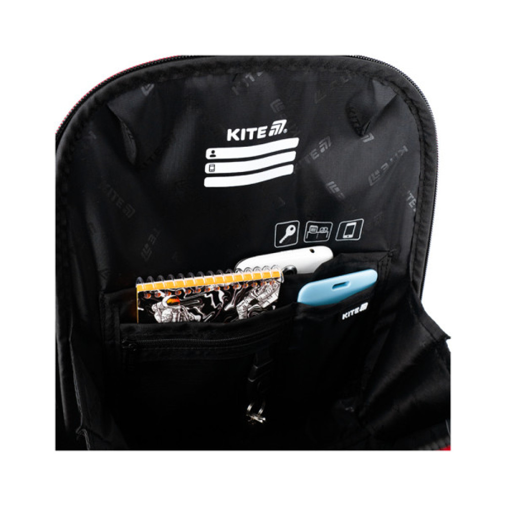 Шкільний набір Kite 555 Hot Wheels (рюкзак + пенал + сумка для взуття) (SET_HW25-555S)