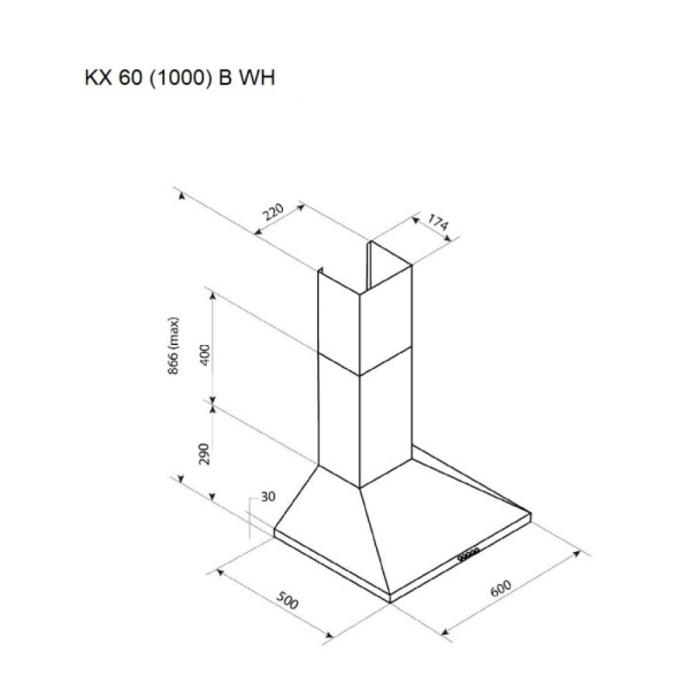 Витяжка кухонна Pyramida KX 60 (1000) B WH