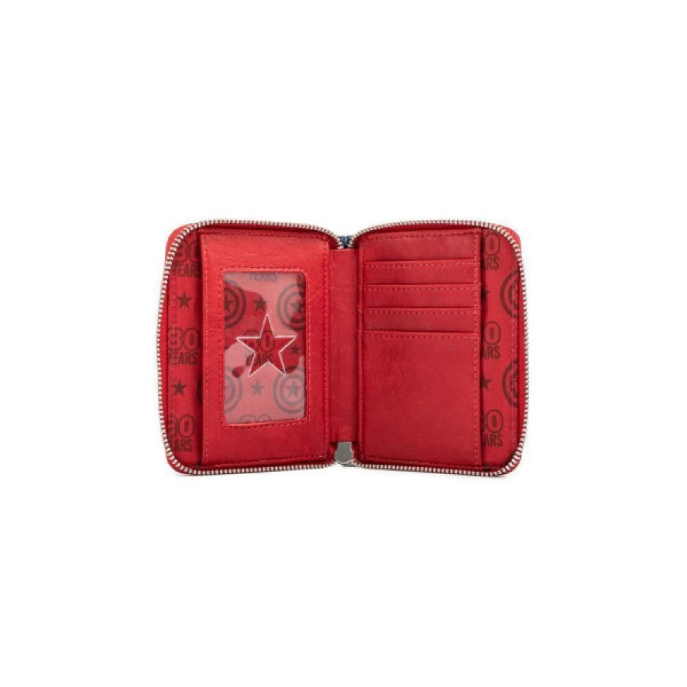 Гаманець дитячий Loungefly LF Marvel - Captain America 80th Anniversary Floral Shield ZIP (MVWA0157)