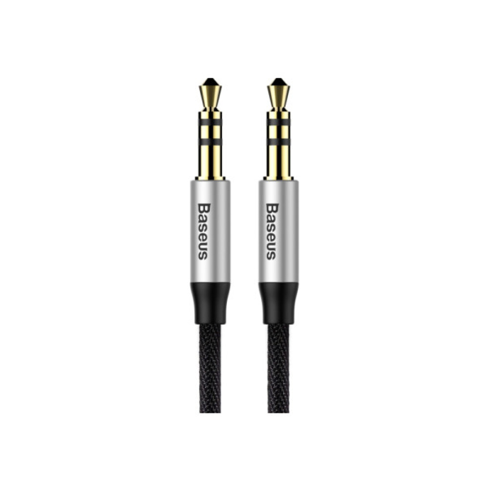 Кабель мультимедійний 3.5mm M to 3.5mm M 0.5m black-silver Baseus (CAM30-AS1)