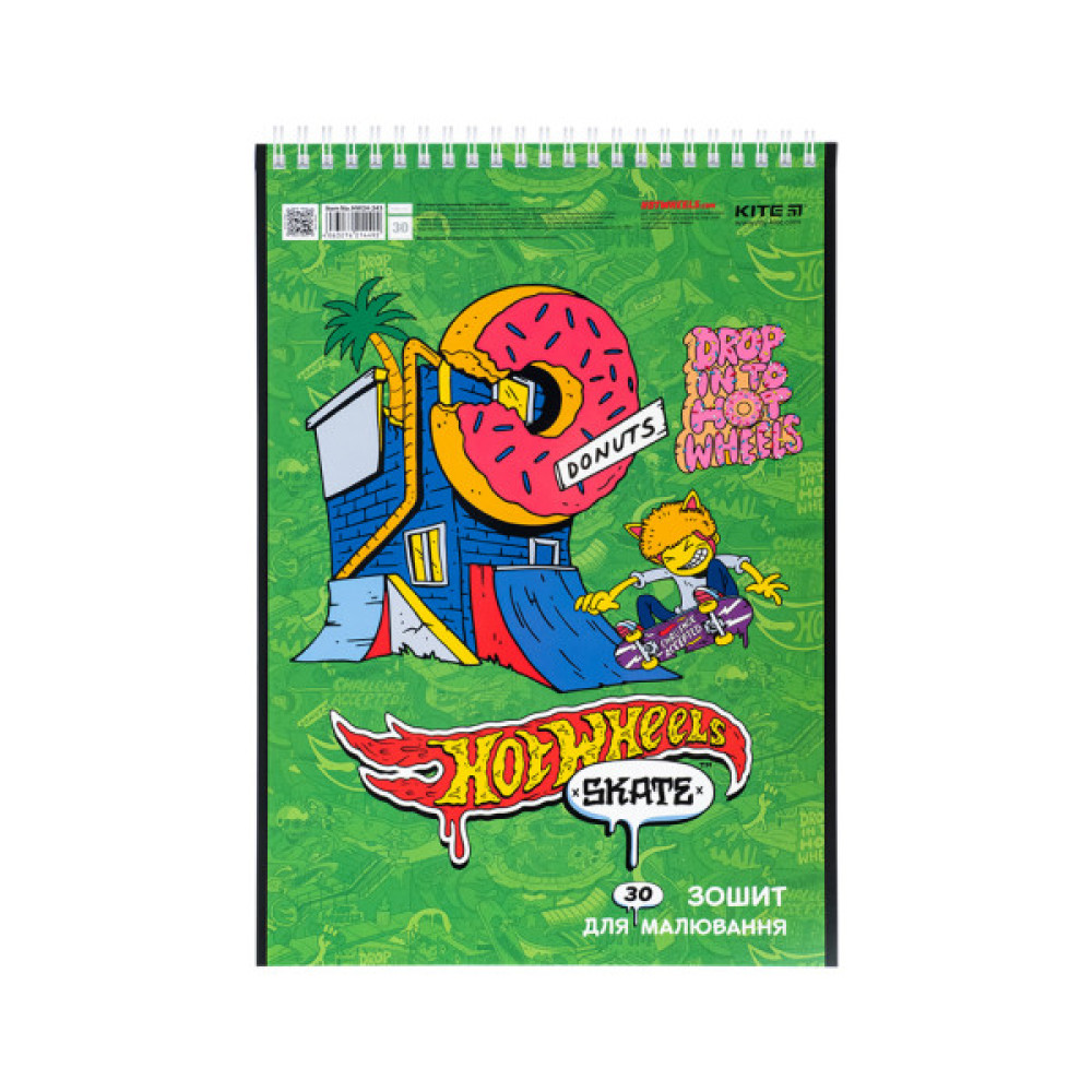 Альбом для малювання Kite Hot Wheels 30 аркушів (HW24-243)