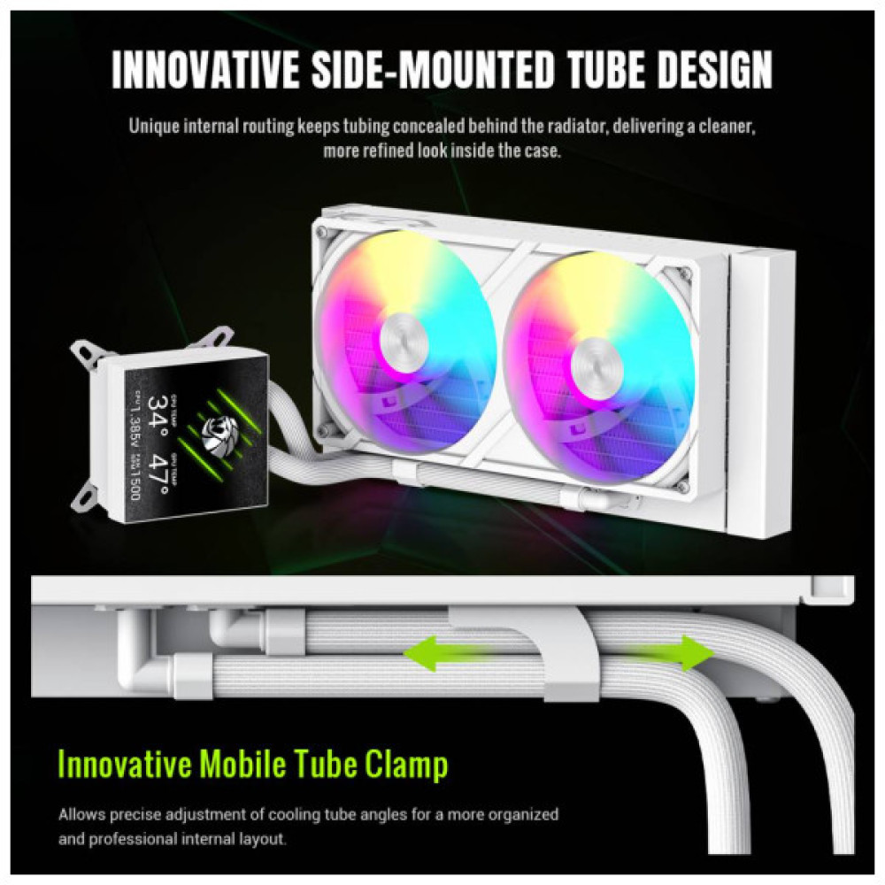 Система рідинного охолодження Gamemax GLACIER 240 LCD WH