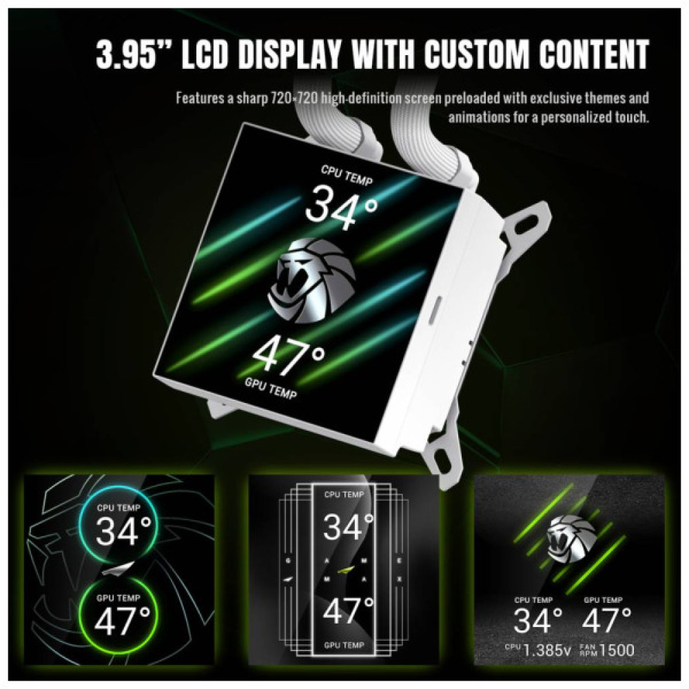 Система рідинного охолодження Gamemax GLACIER 240 LCD WH