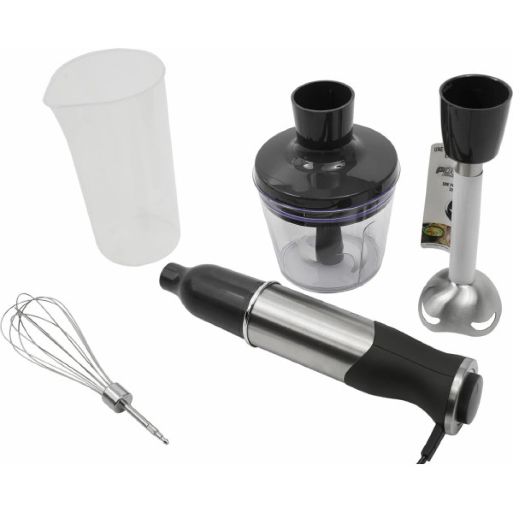 Блендер Tefal заглибний Quickchef 1000Вт, 3в1, чаша-800мл, чопер-500мл, турборежим, сріблясто-чорний