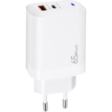 Зарядний пристрій XoKo 1xUSB-C PD65W + 1xUSB QC3.0 GaN white (XK-QC-620)